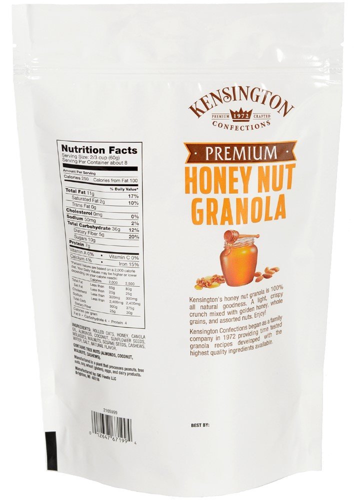 Kensington Honey Nut Premium Granola, 16oz-Pack of 3