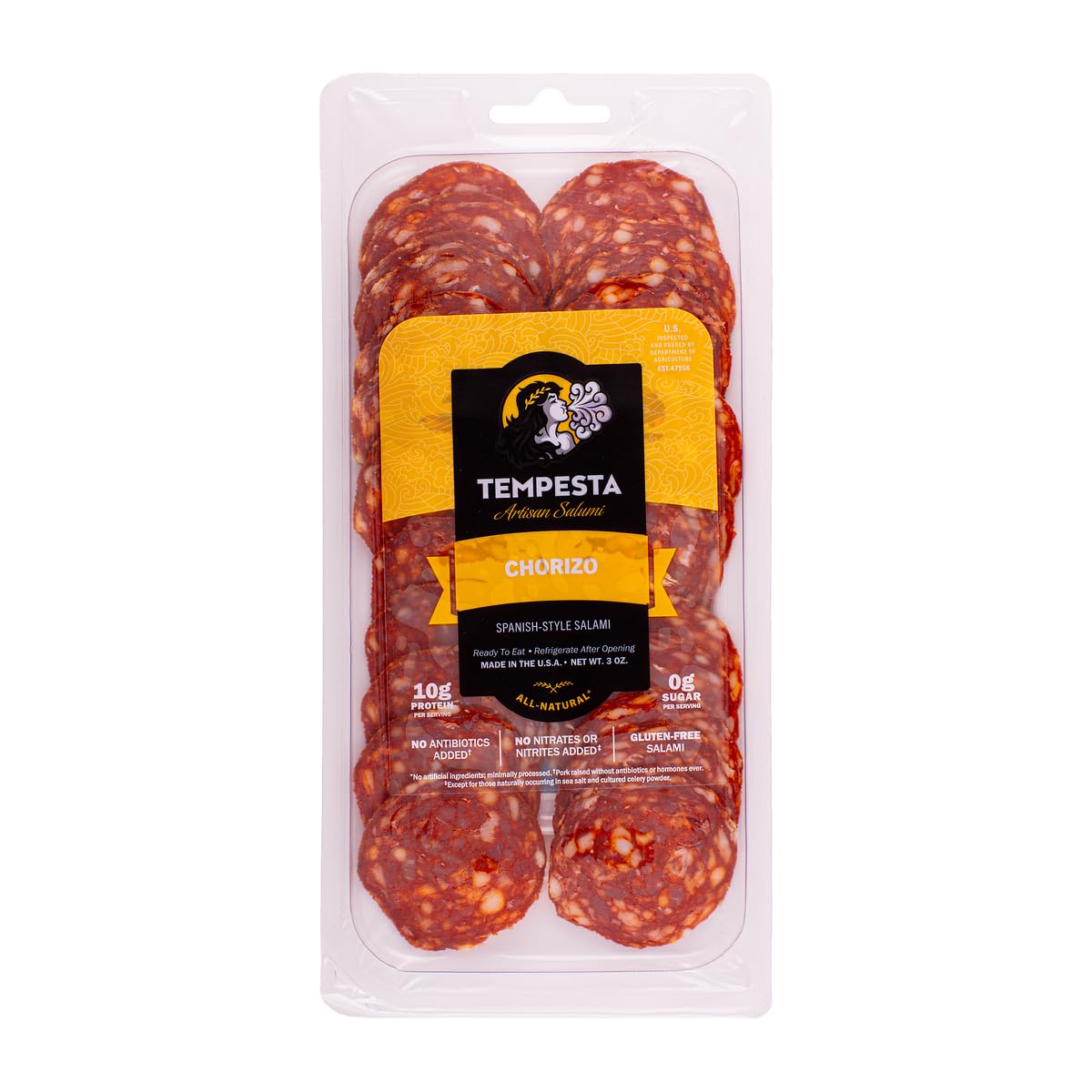 Tempesta CHORIZO Spanish-Style Salami, 3 OZ (Pack of 1)