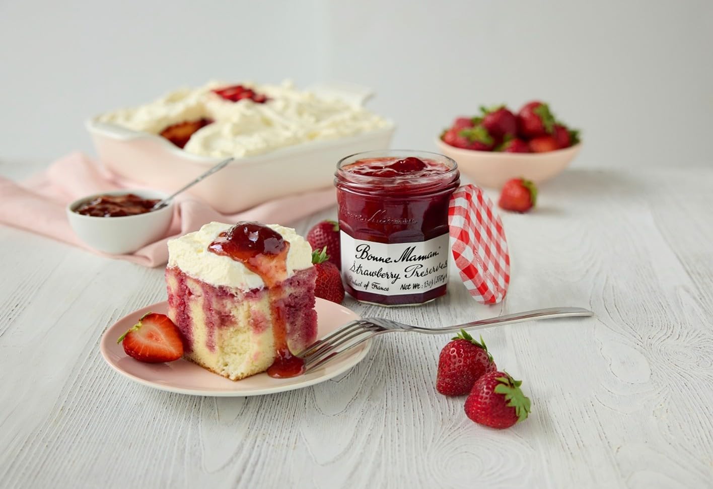 Bonne Maman Strawberry Preserves, 13 oz Glass Jars (Pack of 6) - Non-GMO, Made with Simple Ingredients