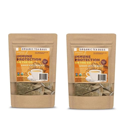 Gwennie on the GO - Immune Protection on the GO | Organic Ginger & Turmeric | USDA Certified| Digestive & Immune Support Herbal Tea |2-Pack | 5