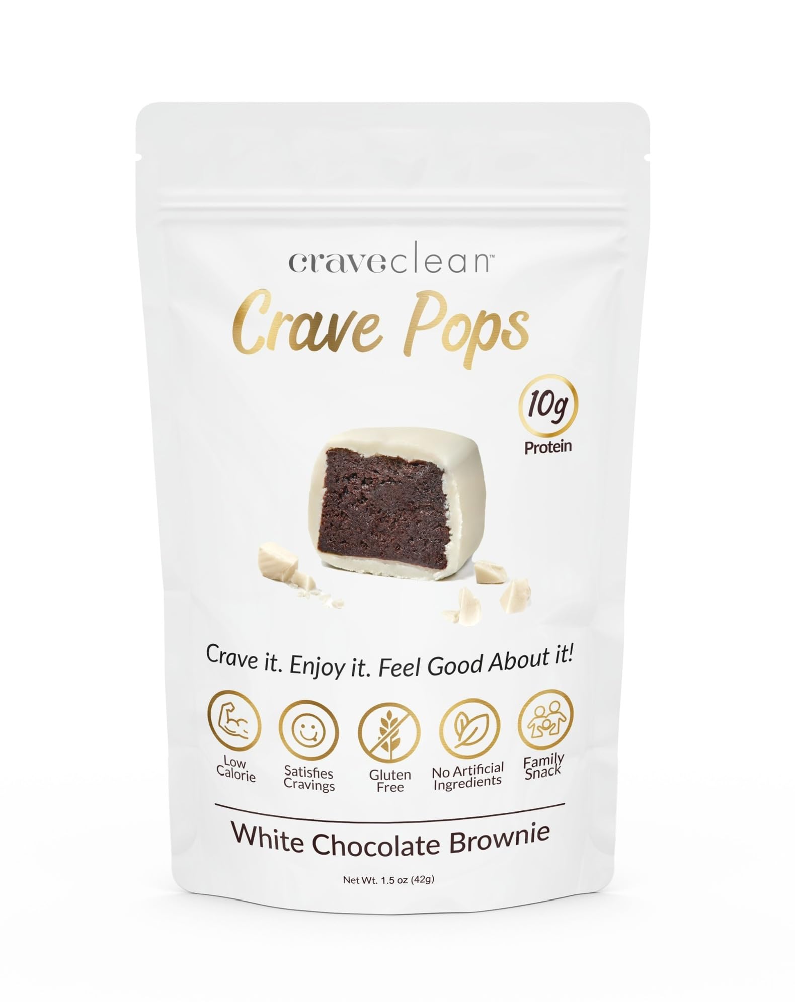 White Chocolate Brownie Pops (Full Case) Gluten-Free, High Protein (10g), Low Sugar, Guilt-Free Snack with Clean Ingredients - No Seed Oils - Kid