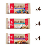 Caveman Foods Grain-Free Granola Bar Variety Pack - Coconut Cashew Blueberry Almond Cinnamon Raisin - 4 Count Box (Pack of 3)