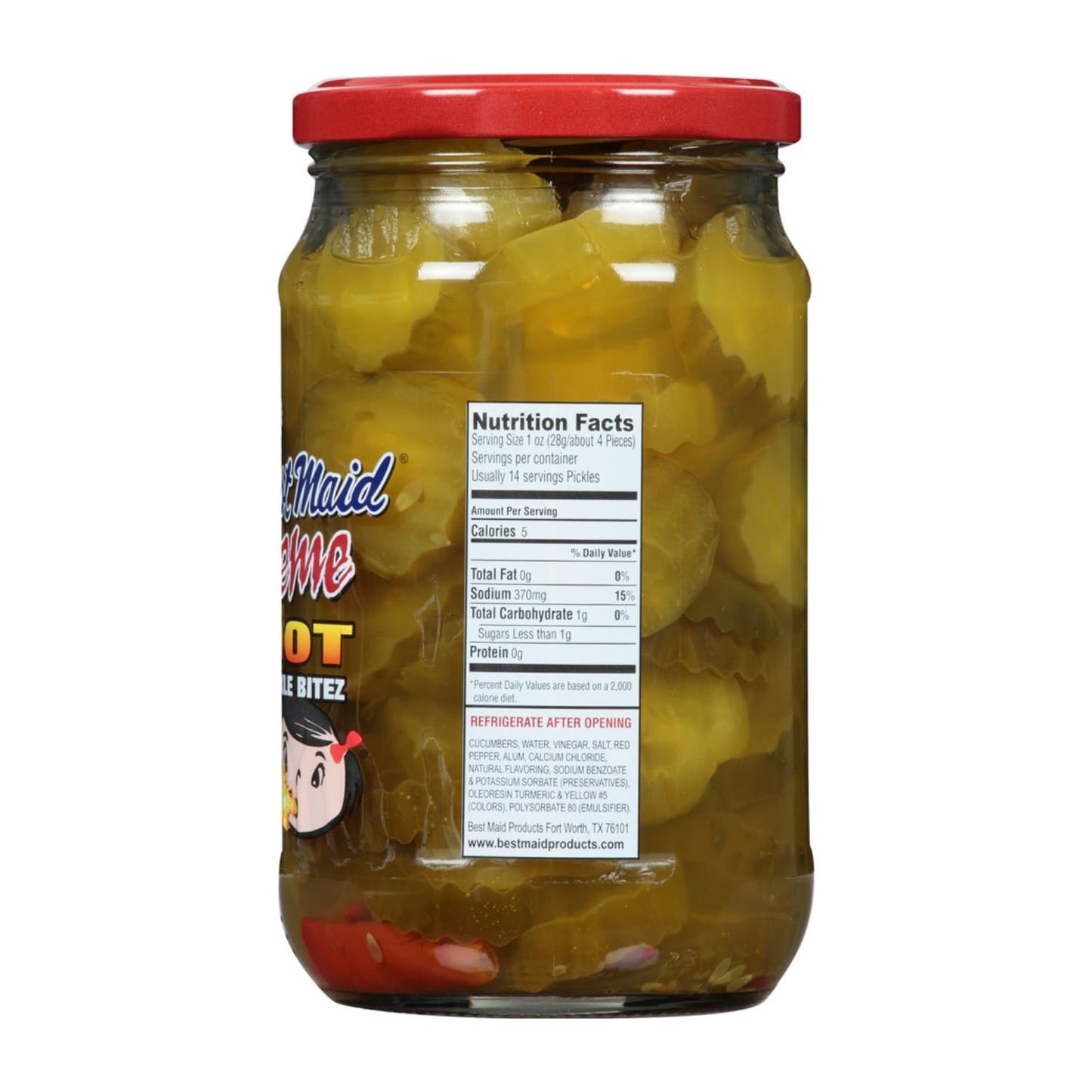 Best Maid Products - 24 Ounce Glass Jars Baby - Dill, Kosher, Hamburger Slices, Garlic Bites, Habanero Chips, & Xtreme Hot Pickles (4 Pack, Xtreme HOT