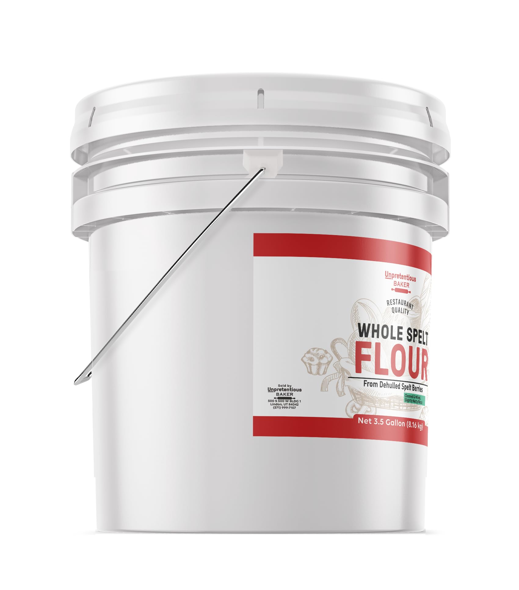 Unpretentious Whole Spelt Flour, Light & Airy Flour, From Dehulled Spelt Berries (18 Pound)