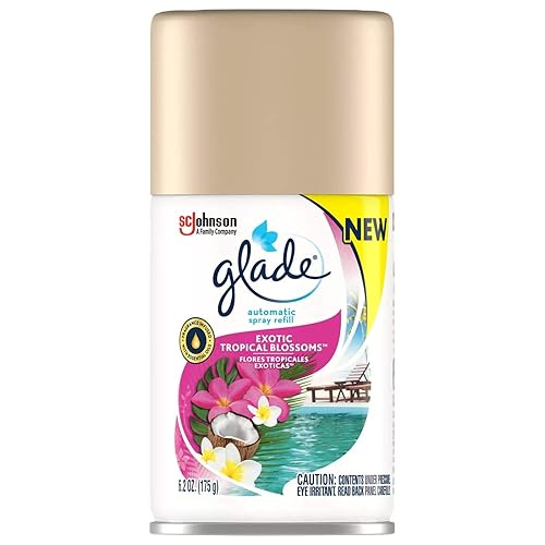 Glade Automatic Spray Air Freshener Refill | Exotic Tropical Blossoms Scent | Limited Edition - 6.2 Ounce Each (Pack of 3)