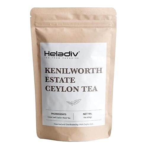 HELADIV Kenilworth Estate Ceylon Loose Leaf Black Tea, 1lb Bag, Aromatic & Full-Bodied, Smooth & Satisfying Brew, Ethically Sourced from Sri Lanka