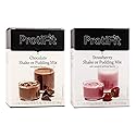 PROTIFIT - High Protein Chocolate & Strawberry Pudding & Shake Mix 2 Pack, 15g Protein, Low Calorie, Low Fat, Low Carb, Aspartame Free, Idea Protein
