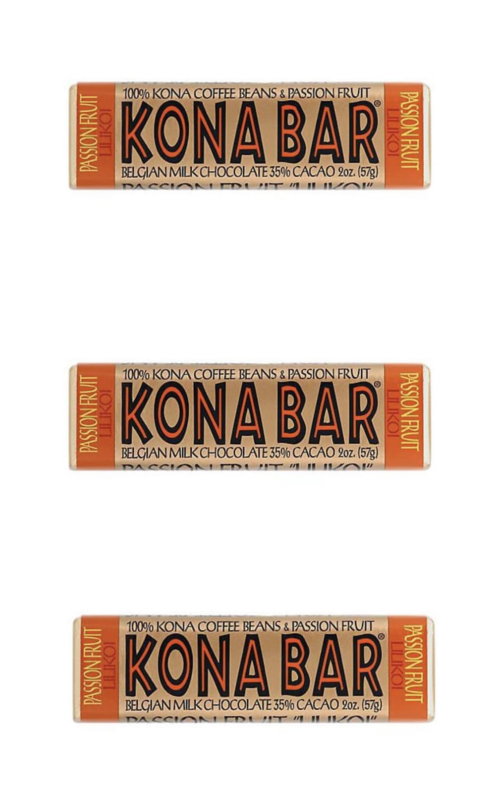 Kona Bar Passion Fruit Lilikoi (Pack of 3)