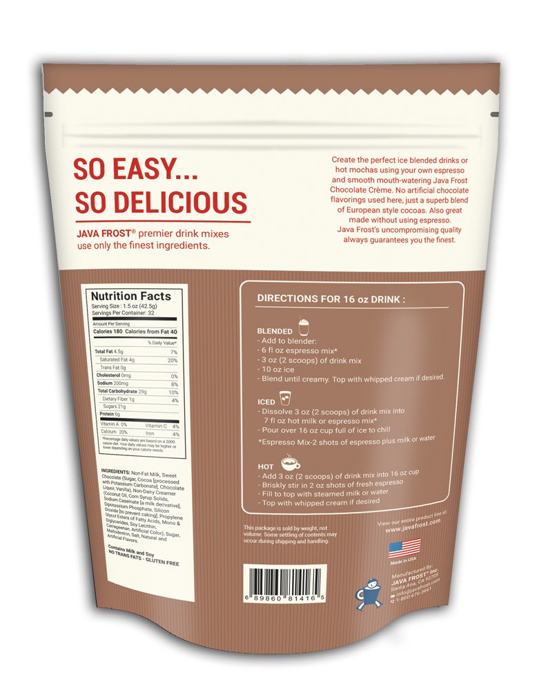 Chocolate Creme Base Drink Mix - 3 LB Bag