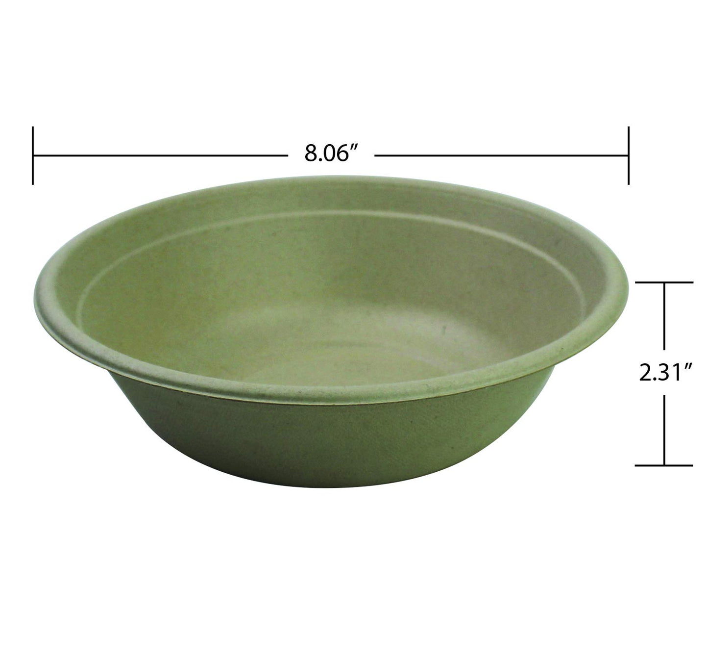 Sabert Pulp 32 oz Round Bowl, Certified Compostable, Recyclable, Disposable, Microwaveable, Reheatable, Durable, 300 Count