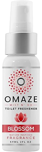 OMAZE Mist N Go Toilet Freshener, Blossom Scent 2Fl Oz | Odor Neutralizer for Toilets
