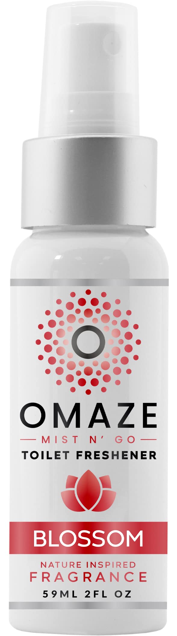 OMAZE Mist N Go Toilet Freshener, Blossom Scent 2Fl Oz | Odor Neutralizer for Toilets