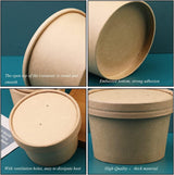 Wuadua Disposable 8 oz 50 Pack Paper Soup Containers with Lids - Takeout Soup Bowls for Noodles, Salad, Restaurant, Catering, Food Storage - Microwave