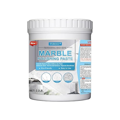 Turoco Marble Polish & Shine Restorer for Countertops, Granite & Quartz Cleaner, Stone Polishing Paste for Natural & Engineered Surfaces, Restore