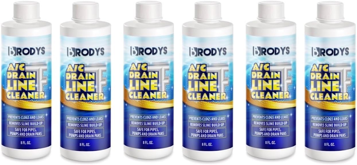 Brodys - A/C HVAC Drain Line Cleaner, 8oz Bottle, (Great to use at home, in the office, at restaurants and large commercial buildings), AC Drain Line