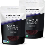Terrasoul Superfoods Organic Maqui Berry Powder, 8 Oz (Pack of 2), Freeze-Dried, Antioxidant-Rich Superfood for Smoothies, Desserts, and Immune
