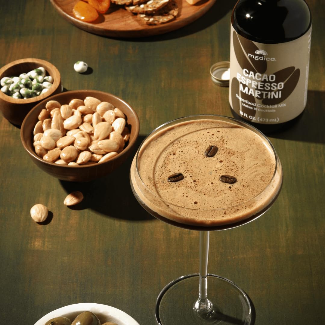 Modica Espresso Martini - Premium Non-Alcoholic Cocktail & Mocktail Mixer (10 Servings) Created by Award-Winning Mixologist
