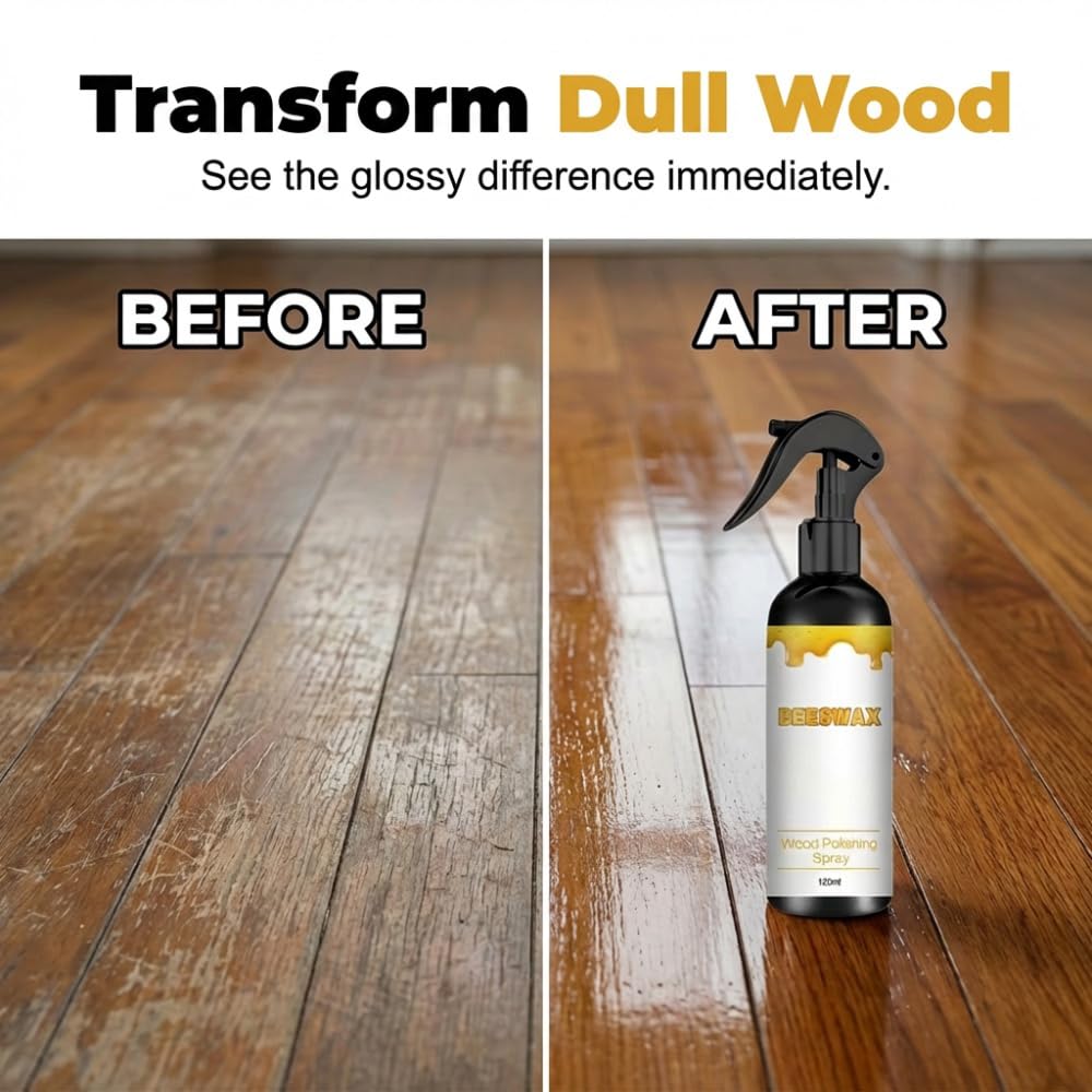 AprYew Beeswax Wood Polish Spray, 2026 New Bee Wax Furniture Polish and Cleaner Natural Wood Polish Spray for Living Rooms,Kitchens,Wood Furniture