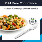 Plastimade White Plastic Forks, 500 Count - Extra Heavyweight Disposable Forks, BPA-Free Bulk Plastic Cutlery for Parties, Weddings, Catering