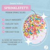 Sweets Indeed Rainbow Sprinkles, Edible Confetti Mix, Perfect for Cake Decorations, Baking, Ice Cream, Cookies, Cupcake Topper For Birthday, Dairy