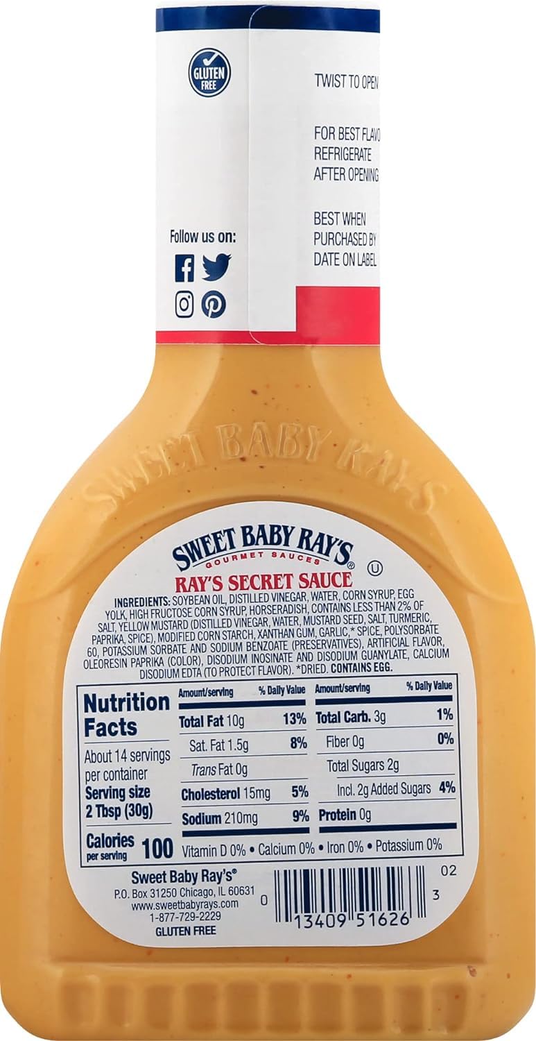 Sweet Baby Ray’s Ray's Secret Sauce - Mild Blend of Horseradish and Spice, Perfect for Dipping - 14 Oz (Pack of 3)