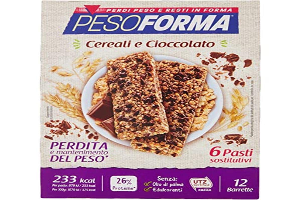 Pesoforma Barrette For Cereals And Chocolate 6 Meals 12 Pieces