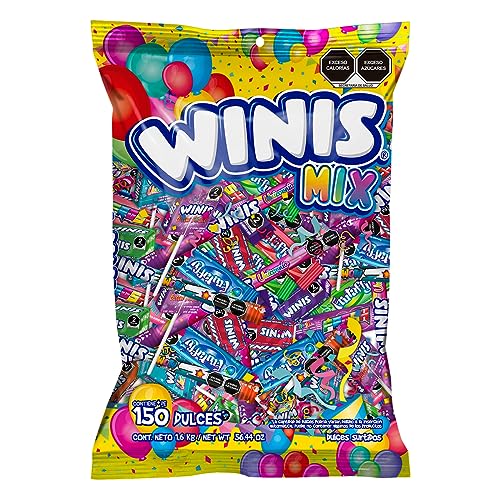Winis Mix Variety of Mexican Chewy Candies | Bulk Taffy Candy Mix - 3.6 lbs - 150 Individually Wrapped Party | Taffy, Gifts, Holiday, Parties