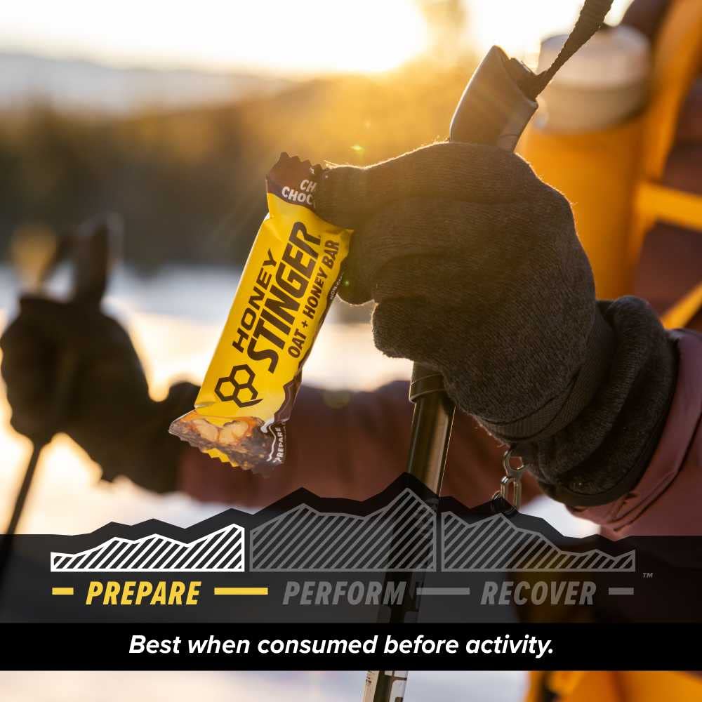 Honey Stinger Oat + Honey Bar, Chocolate Chocolate Chip, Energy Packed Food to Prepare for Exercise, Endurance & Performance, Sports Nutrition Snack
