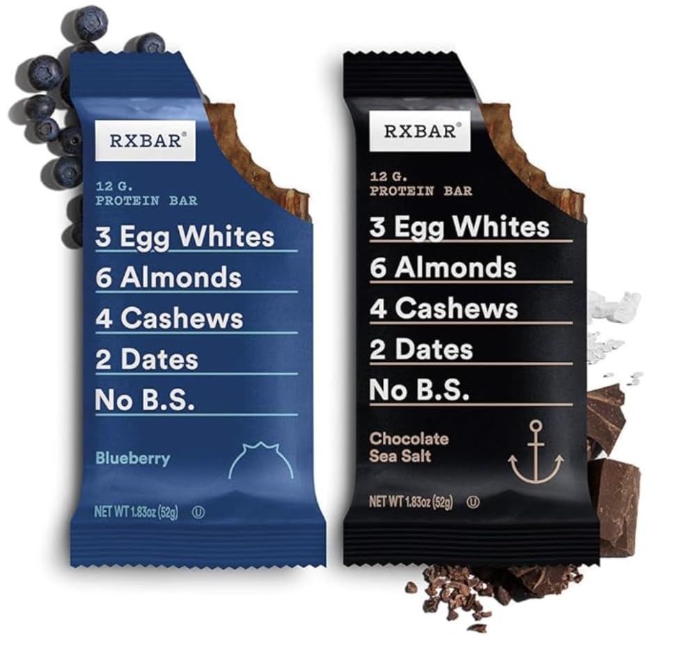 RXBAR Protein Snack Bars, All Natural Ingredients, Chocolate Sea Salt and Blueberry, 14-count,