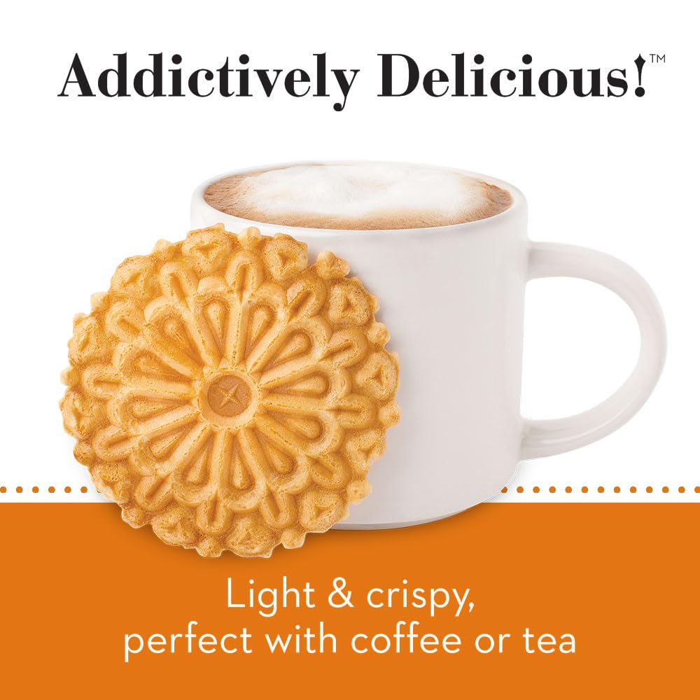 Reko Pizzelle Authentic Italian Style Waffle Cookie, Dulce de Leche, 7 Ounce (Pack of 12)