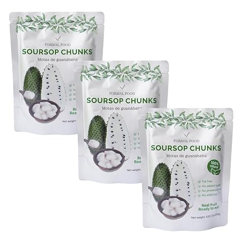 Formal Food - Soursop (Graviola-Guanabana), 100% Real Natural Fresh Fruit, No Added Sugar, No Preservatives - 8,82 Oz (Pack of 3)