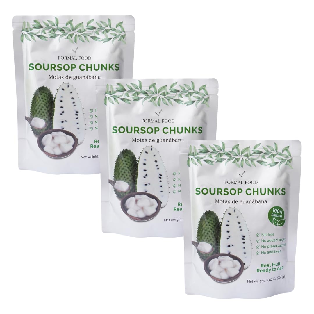 Formal Food - Soursop (Graviola-Guanabana), 100% Real Natural Fresh Fruit, No Added Sugar, No Preservatives - 8,82 Oz (Pack of 3)