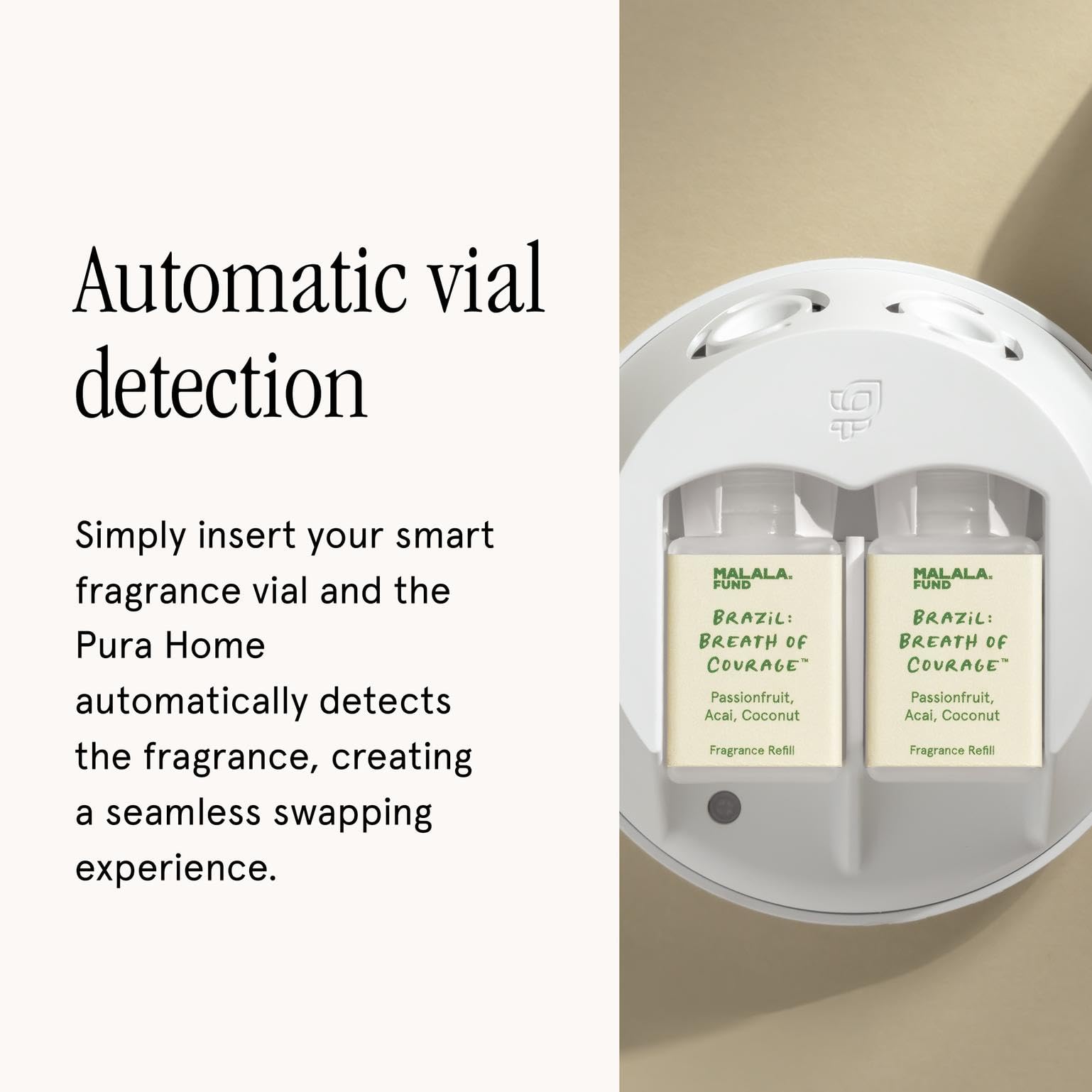 Pura & Malala Home Scent Refill - Smart Home Air Diffuser - Hours of Luxury Fragrance per Refill - Clean & Safe Pura Diffuser Refills - Brazil: Breath
