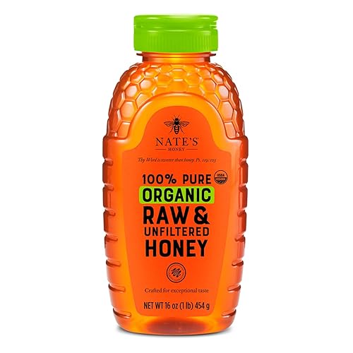 Nate's Organic 100% Pure, Raw & Unfiltered Honey - USDA Certified Organic - 16oz. Squeeze Bottle