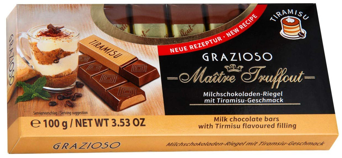 Grazioso Milk chocolate Tiramisu bars 100g (6 pcs)