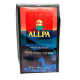 Allpa Peruvian Coffee 12 oz, Whole Bean Coffee, Medium Roast, Single Origin Coffee, Cafe Peruano, All Natural Beans, Product of Peru