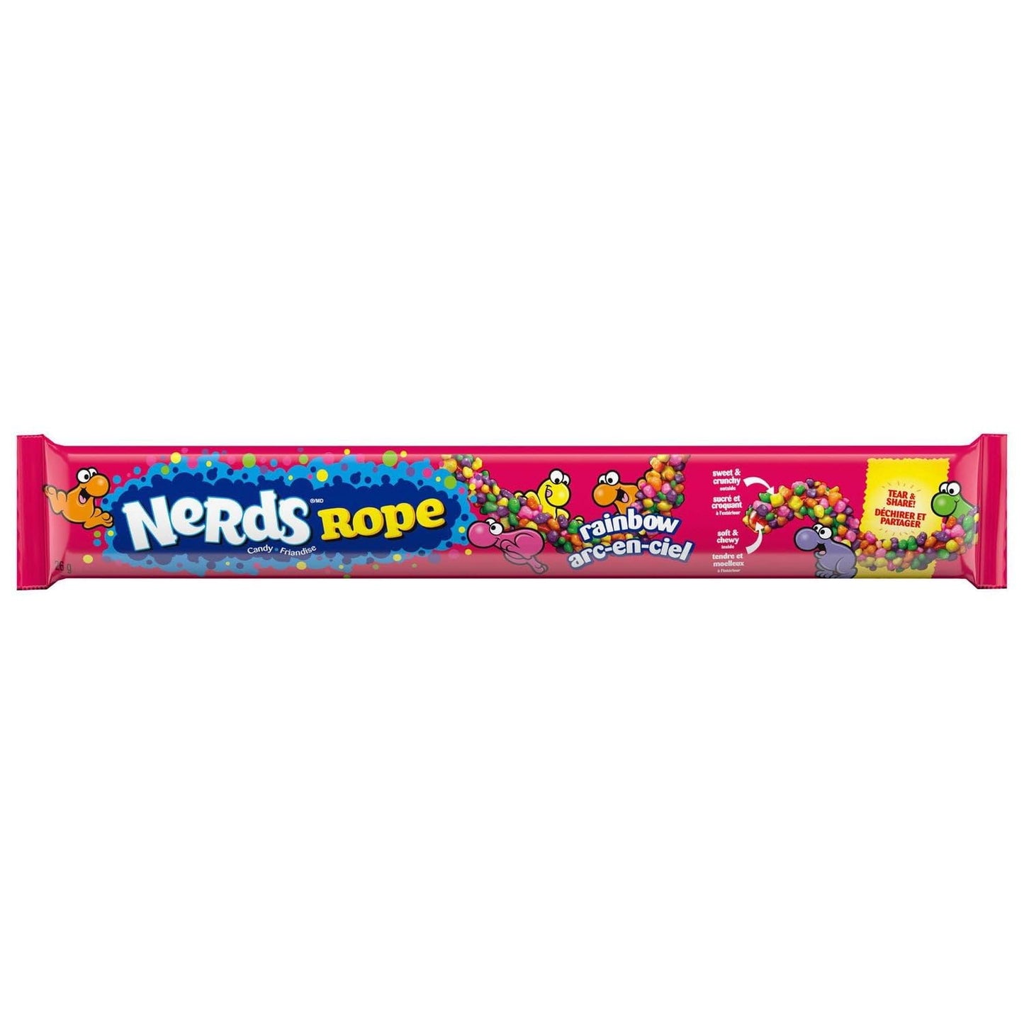 Nerds Rainbow Rope Candy 24 x 26g Packets, 624g/2.4 lb