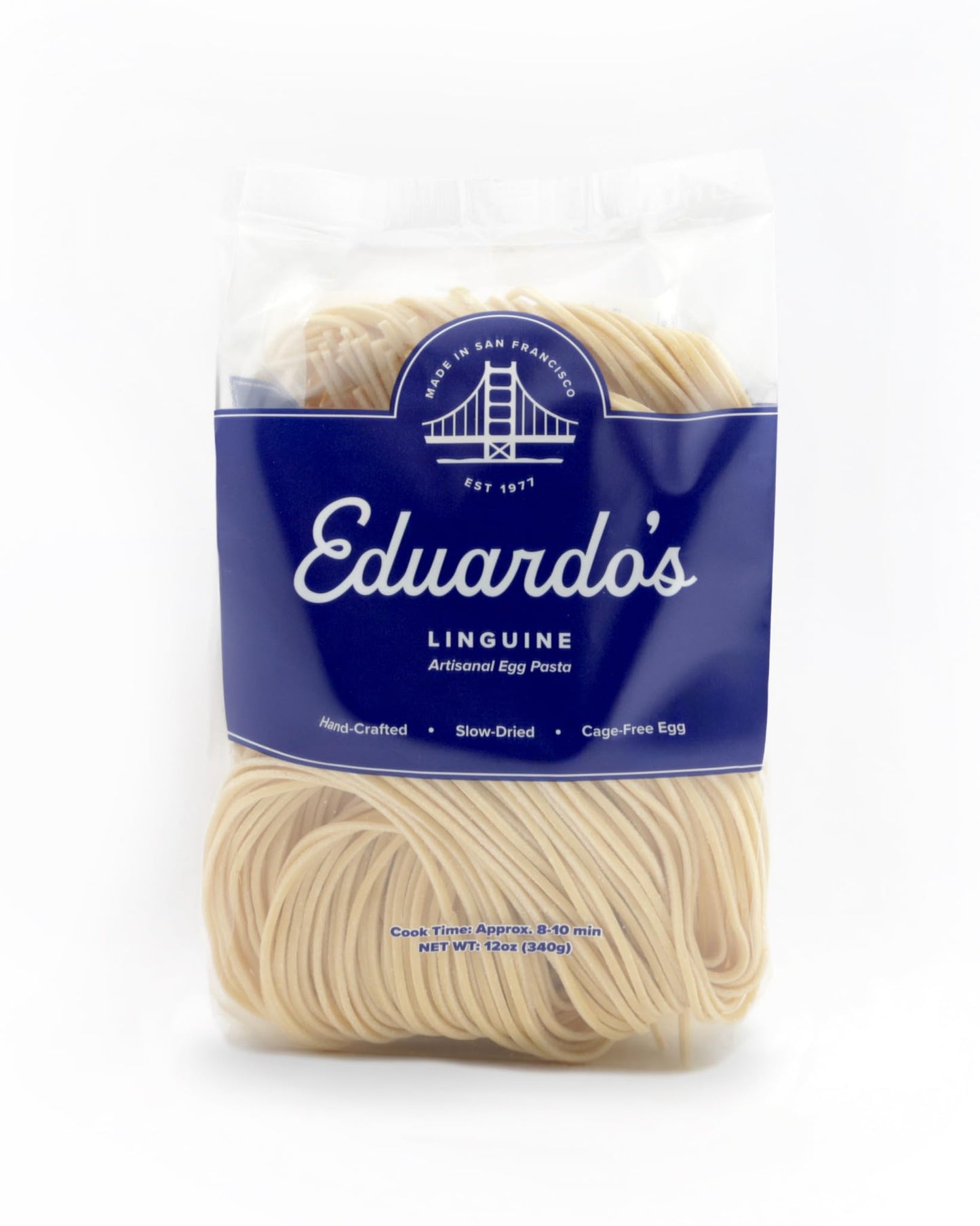 Eduardo's Pasta Co. Linguine, Artisanal Egg Pasta, 12 oz., Semolina & Durum Wheat with Cage-Free Eggs, Dried, Made in Small Batches in San Francisco