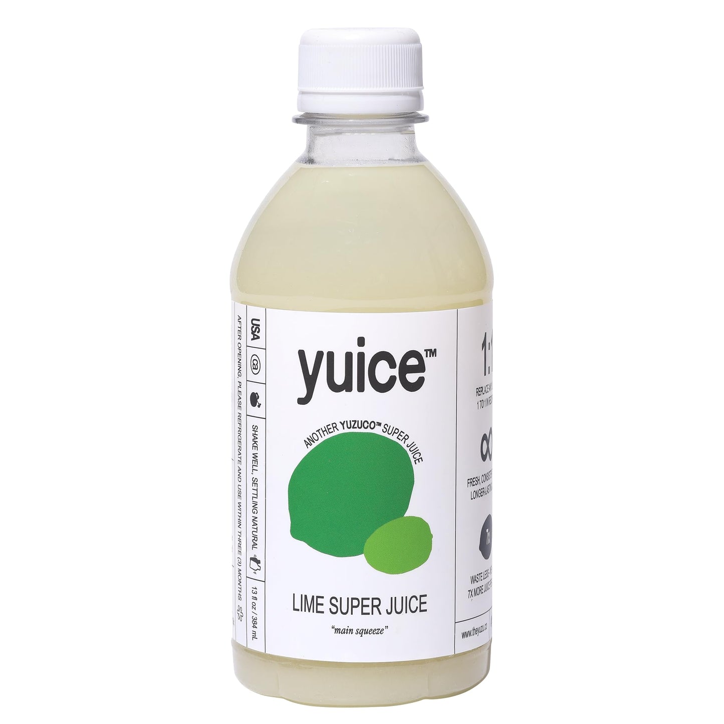 Lime Super Juice for Cocktails - yuice™ by YUZUCO, Fresh-Tasting Bottled Lime Juice, 13 oz (1 Bottle), For Bars, Cocktails, Vinaigrettes & Marinades