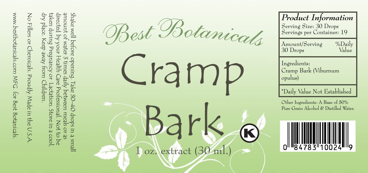 Best Botanicals Cramp Bark Extract 1 oz.