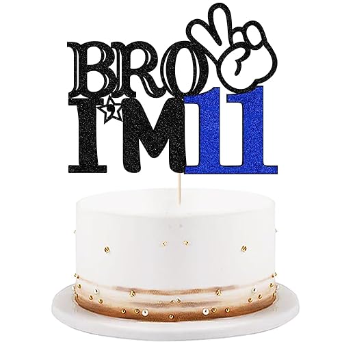 LVEUD 11th Birthday Cake Topper - Boy's 11th Birthday Cake Picks, Officially Teenager Cake Topper, 11 Years Old, Big Brother Birthday Party Decoration