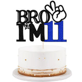 LVEUD 11th Birthday Cake Topper - Boy's 11th Birthday Cake Picks, Officially Teenager Cake Topper, 11 Years Old, Big Brother Birthday Party Decoration