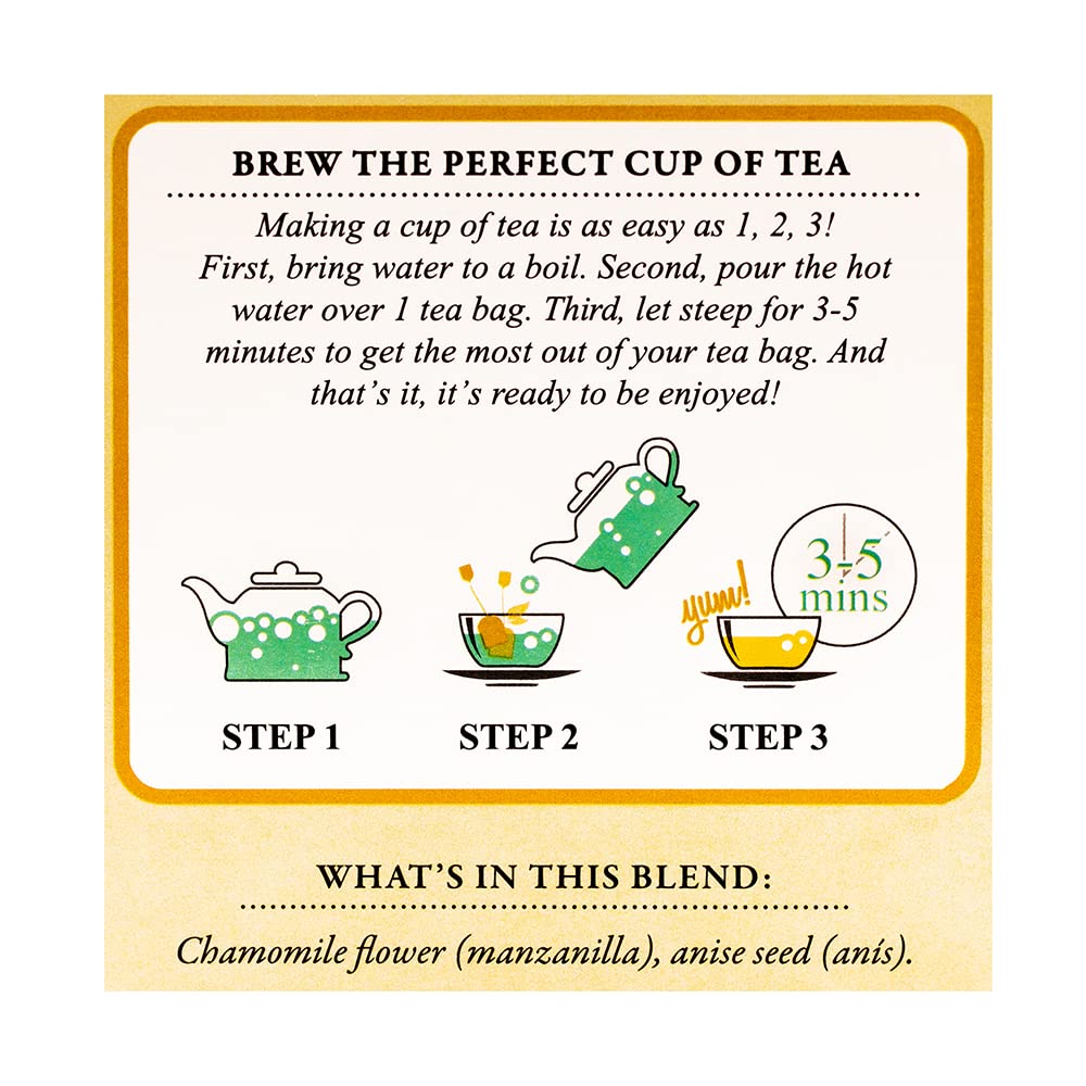 Tadin Tea Chamomile With Anise 24 Bags - Te De Manzanilla Con Anis