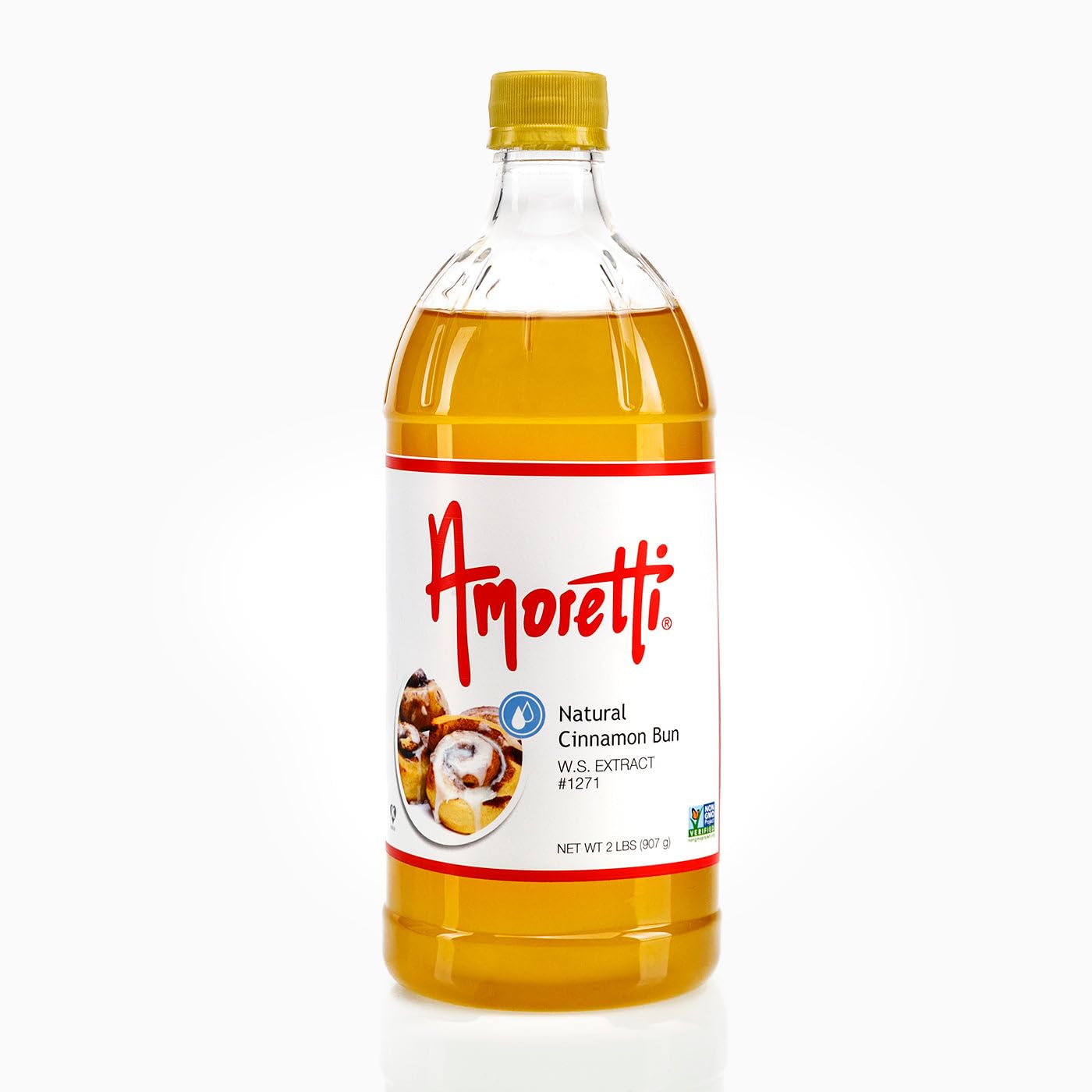 Amoretti - Natural Cinnamon Bun Extract Water Soluble 2 oz - Highly Concentrated & Perfect For Pastry, Savory, Brewing, and more, Preservative Free