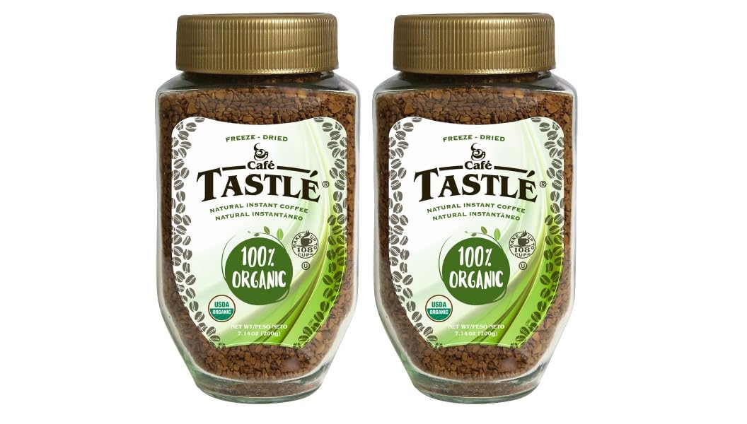 Cafe Tastlé 100% Organic Instant Coffee, 2 jars of 7.14 oz (14.28 Oz)
