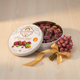 Zaitoune Rose Covered Turkish Delight - 9 oz | Stuffed with Pistachios & Cashews | Coated with Dried Rose Petals | Authentic Luxury Lokum Sweets in