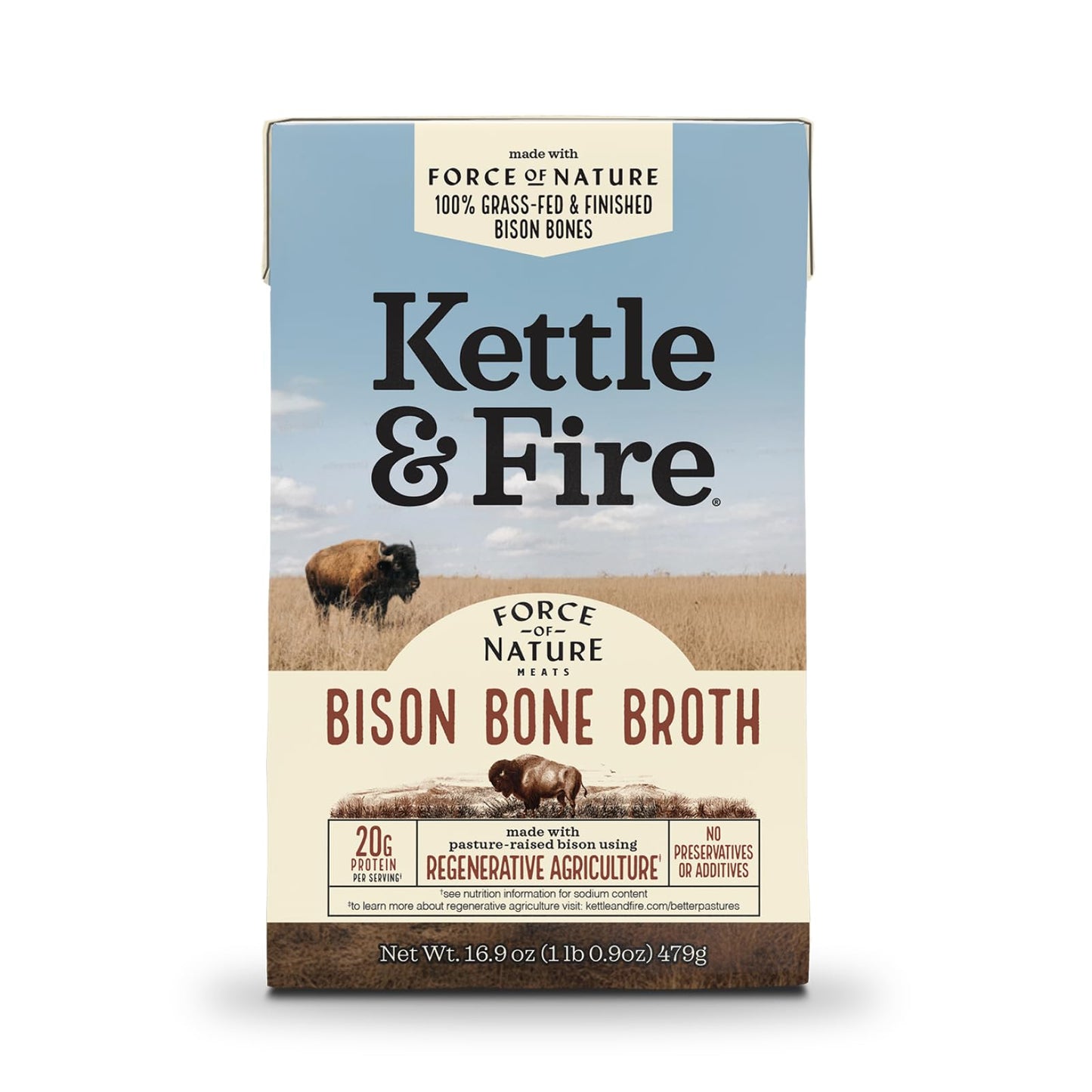 Kettle & Fire Bison Bone Broth, 16.9 OZ