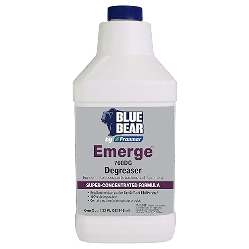 BLUE BEAR 700DG Emerge Degreaser Low-Odor, Biodegradable Cleaner Removes Oil, Grease, Dirt & Grime from Concrete, Tile, Wood, Stone & Tools Safe