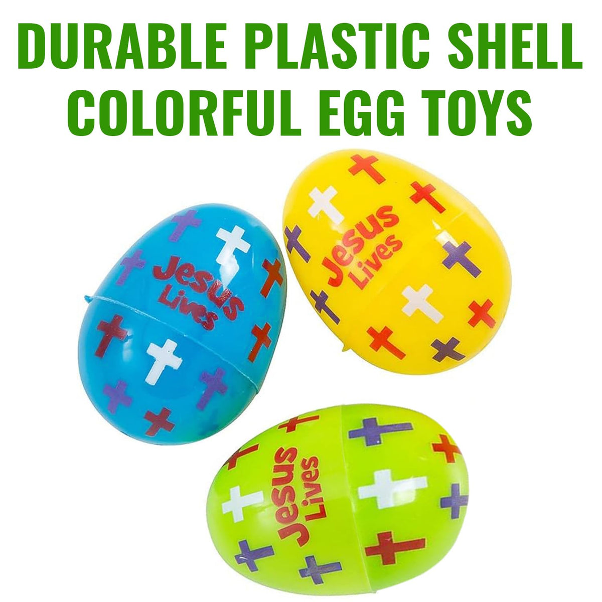 Fun Express 2 1/4" Religious Jesus Lives Plastic Easter Eggs, 24 Piece
