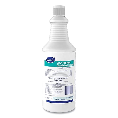 Diversey Crew Neutral Non-Acid Bowl & Bathroom Disinfectant, 32 oz Squeeze Bottle, 12/CT